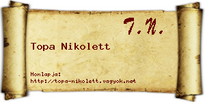 Topa Nikolett névjegykártya