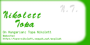 nikolett topa business card